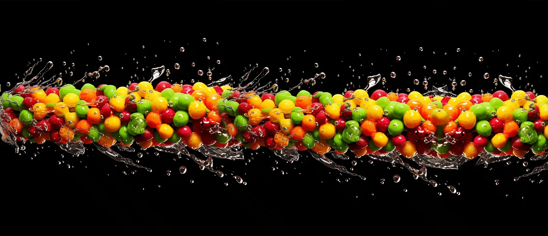 A Nerd rope edible on a black ground in high definition.