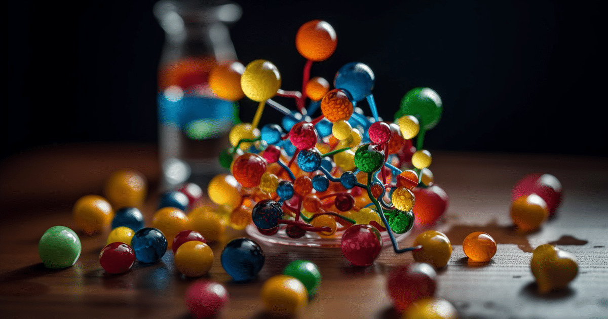 A thc molecule using toothpicks and thc gummies by thcgummies. Com.