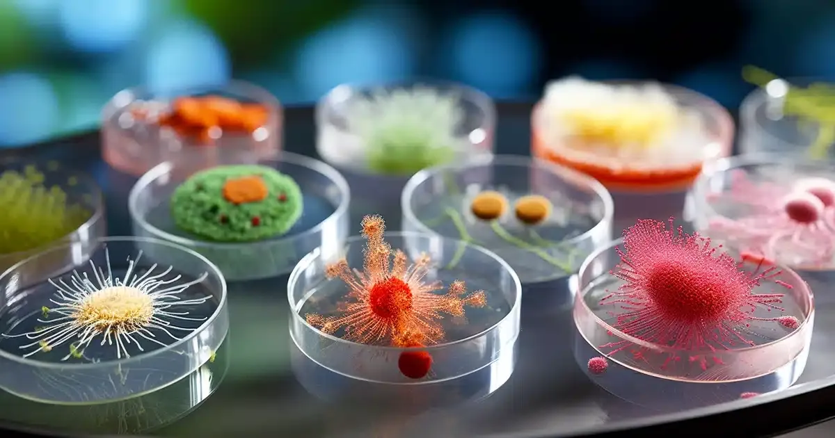 Petri dishes with microbial growth by thcgummies. Com.
